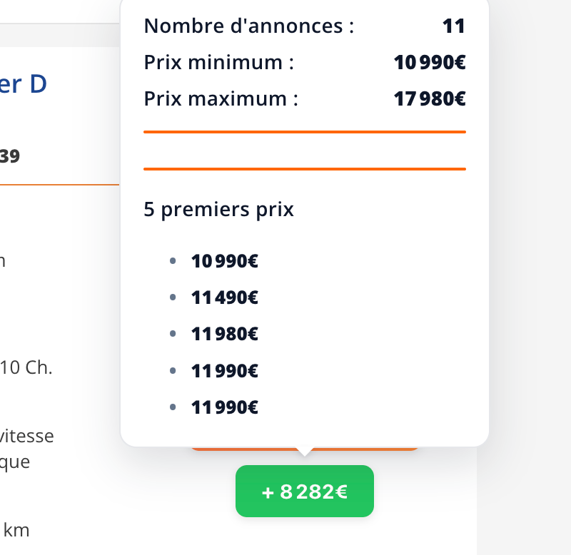 Calcul de marge intelligent interface