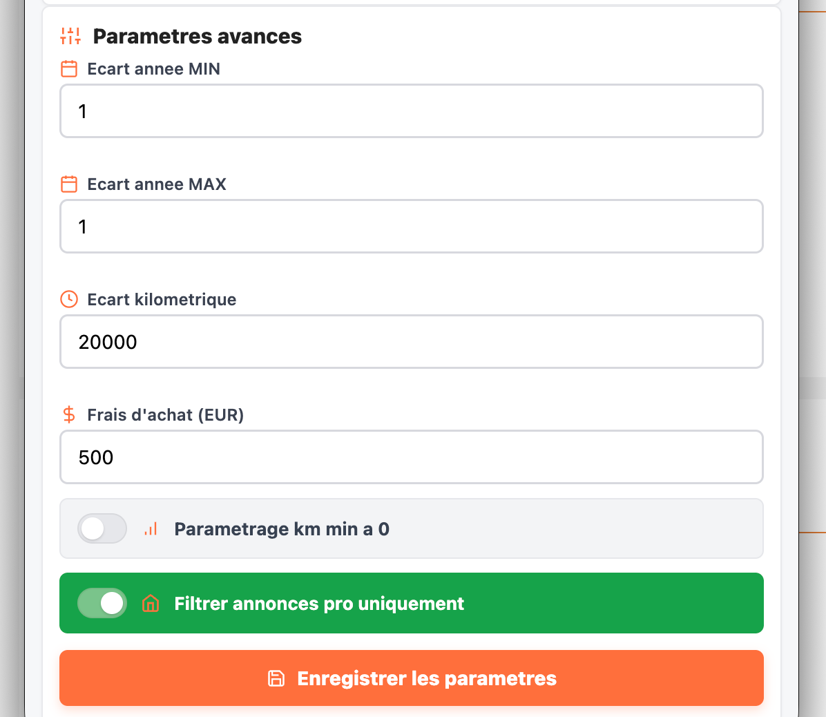 Filtres avances ClicAutoPro